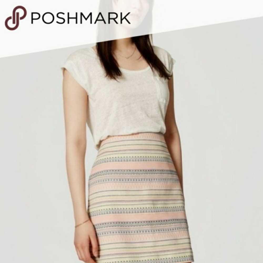 Loft Aztec Print Mini Skirt 10 EUC
